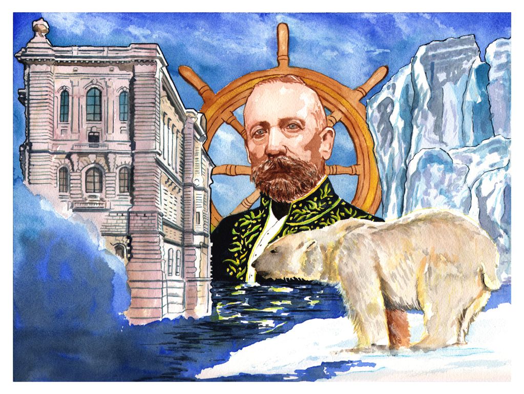 Oceanographic Museum - Prince Albert I - Watercolour on Arches paper -  12' X 16' (31 cmX 41 cm)