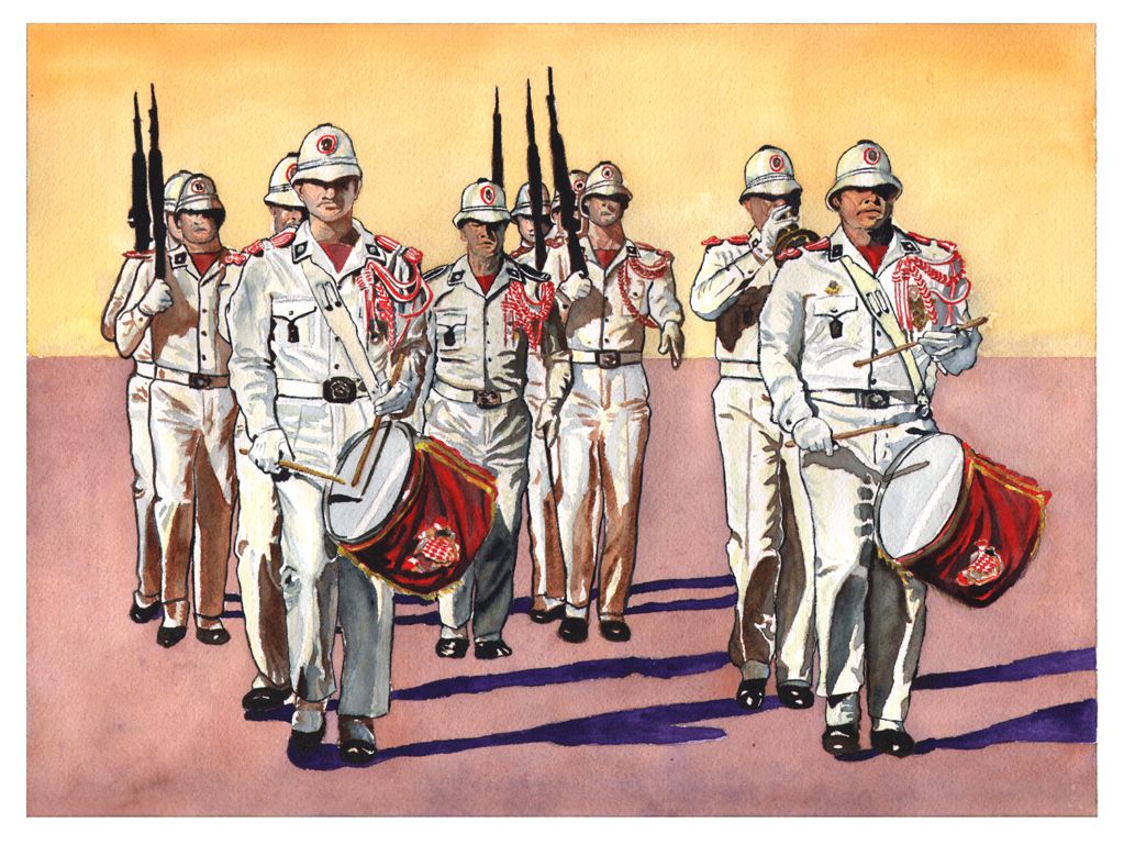 The Princely Guards - Watercolour on Arches paper -  12' X 16' (31 cmX 41 cm)