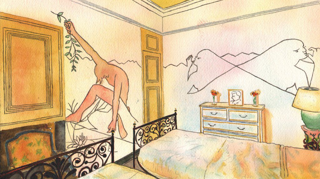 Villa Santo Sospir - Chambre de Narcisse - Aquarelle sur Papier Arches - 31 cm X 41 cm - 12' X 16'