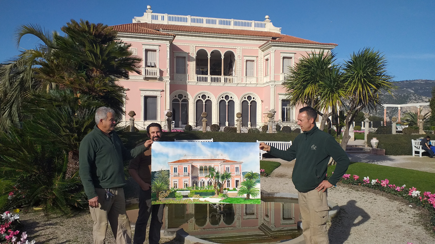 Large scaled Villa Rothschild Watercolour